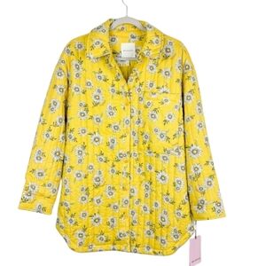 NWT Avec Les Filles Anthropologie Daisy Floral Quilted Button Coat Jacket XL